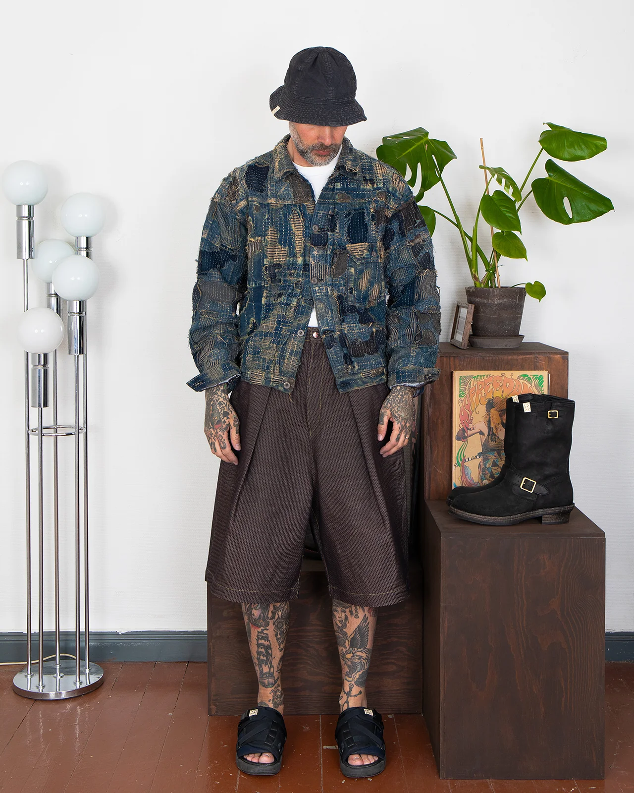 Kapital Century Denim KOME-KOME Jorts (Shallow), No. 5 - Image 2