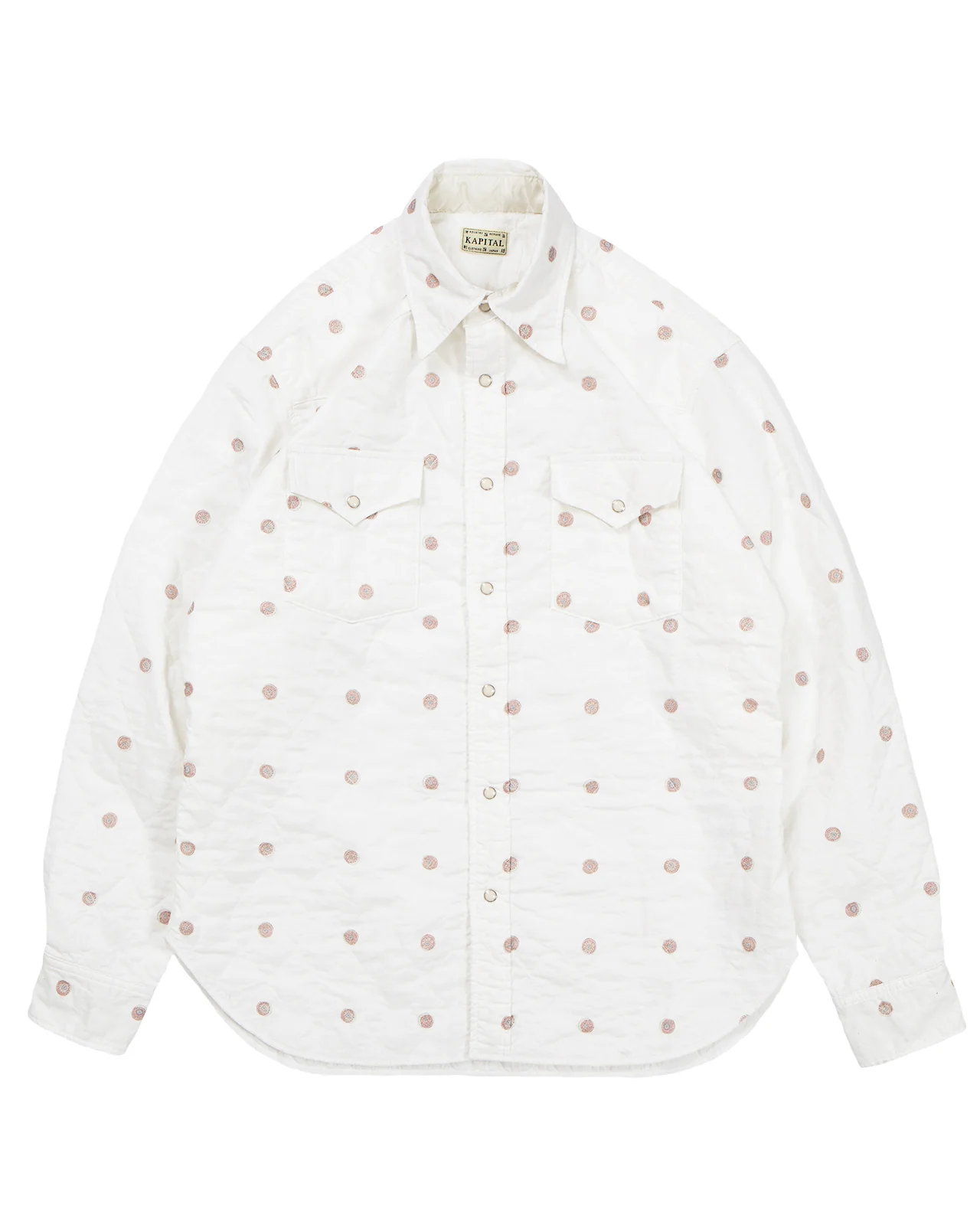 Kapital Cotton Quilting Mamemon Husky Western Shirt, White