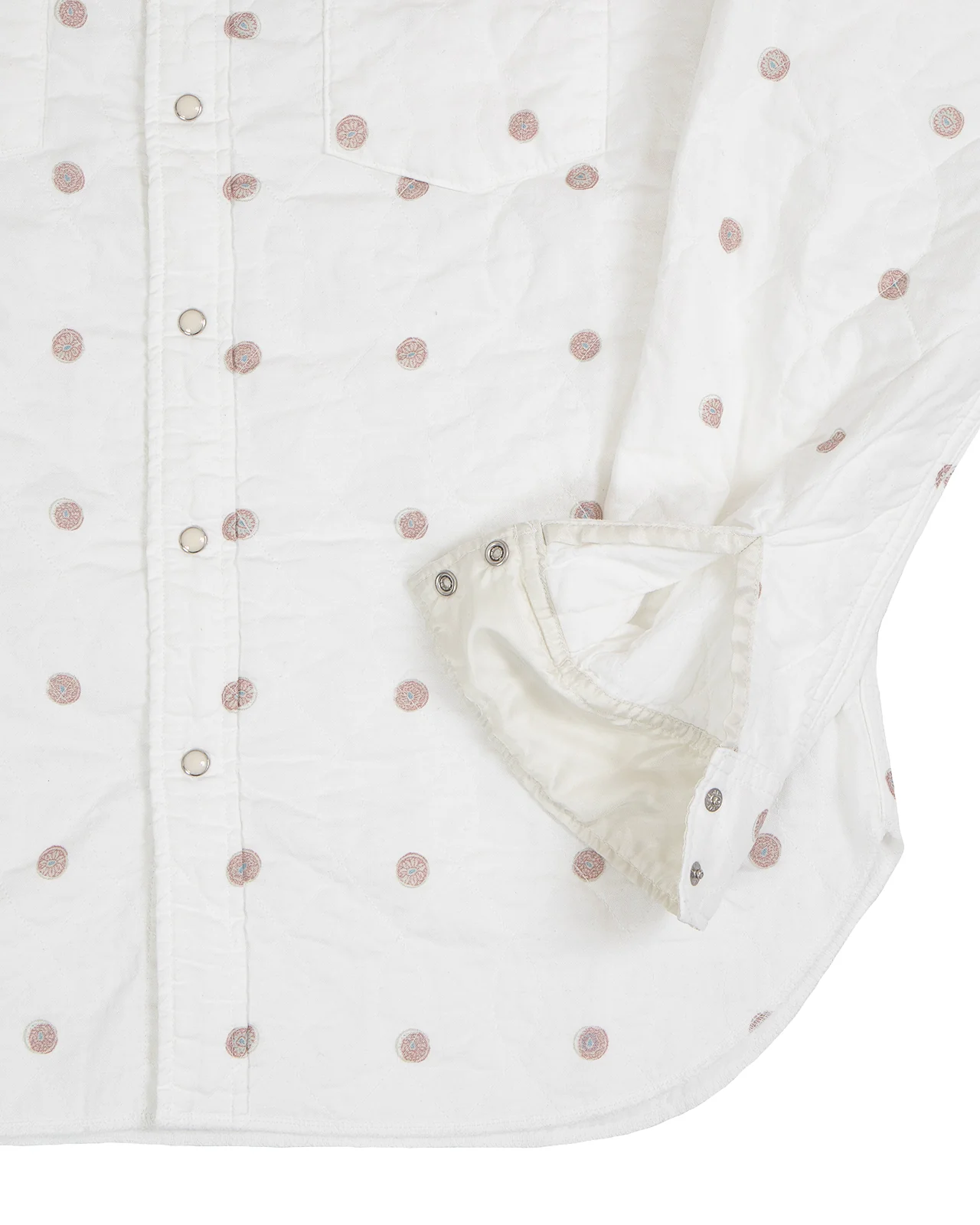 Kapital Cotton Quilting Mamemon Husky Western Shirt, White - Image 4