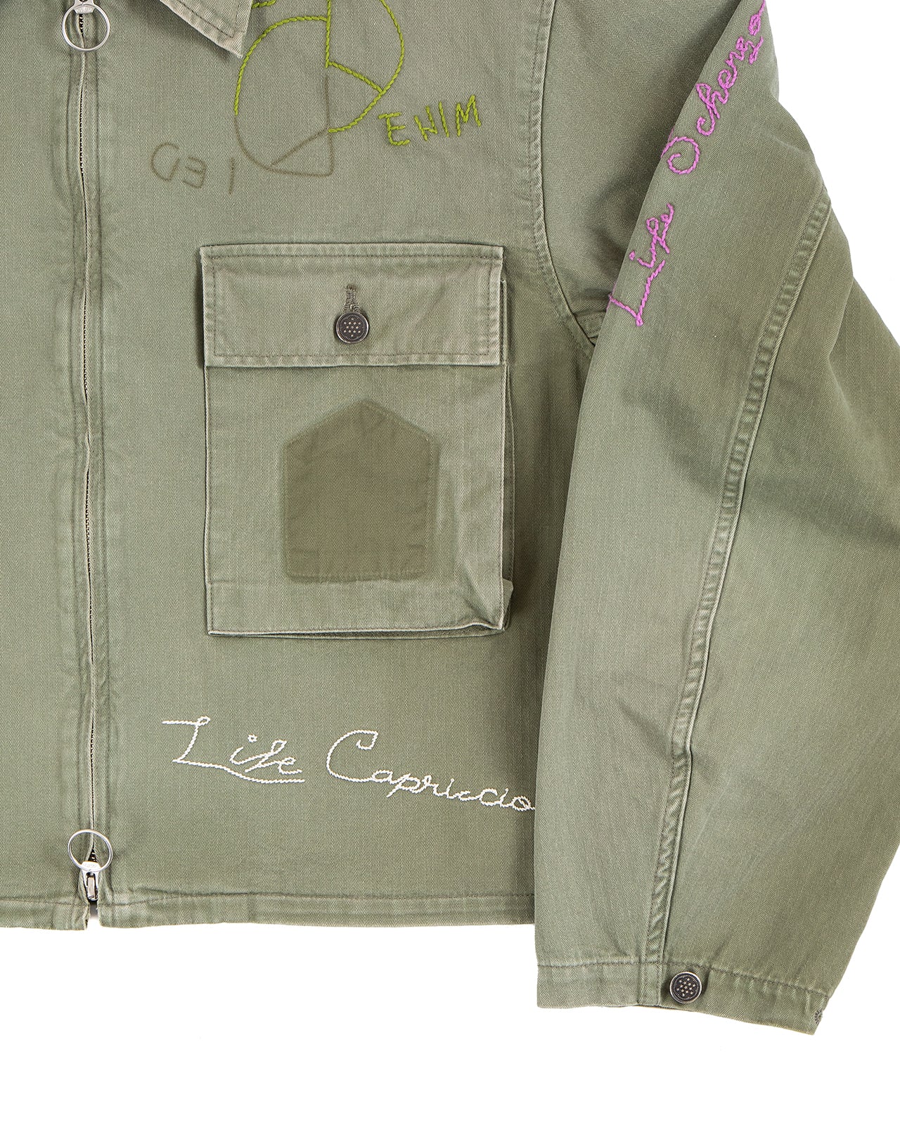 Kapital Herringbone Hunter Drizzler Jacket, Memorial Embroidery - Image 6