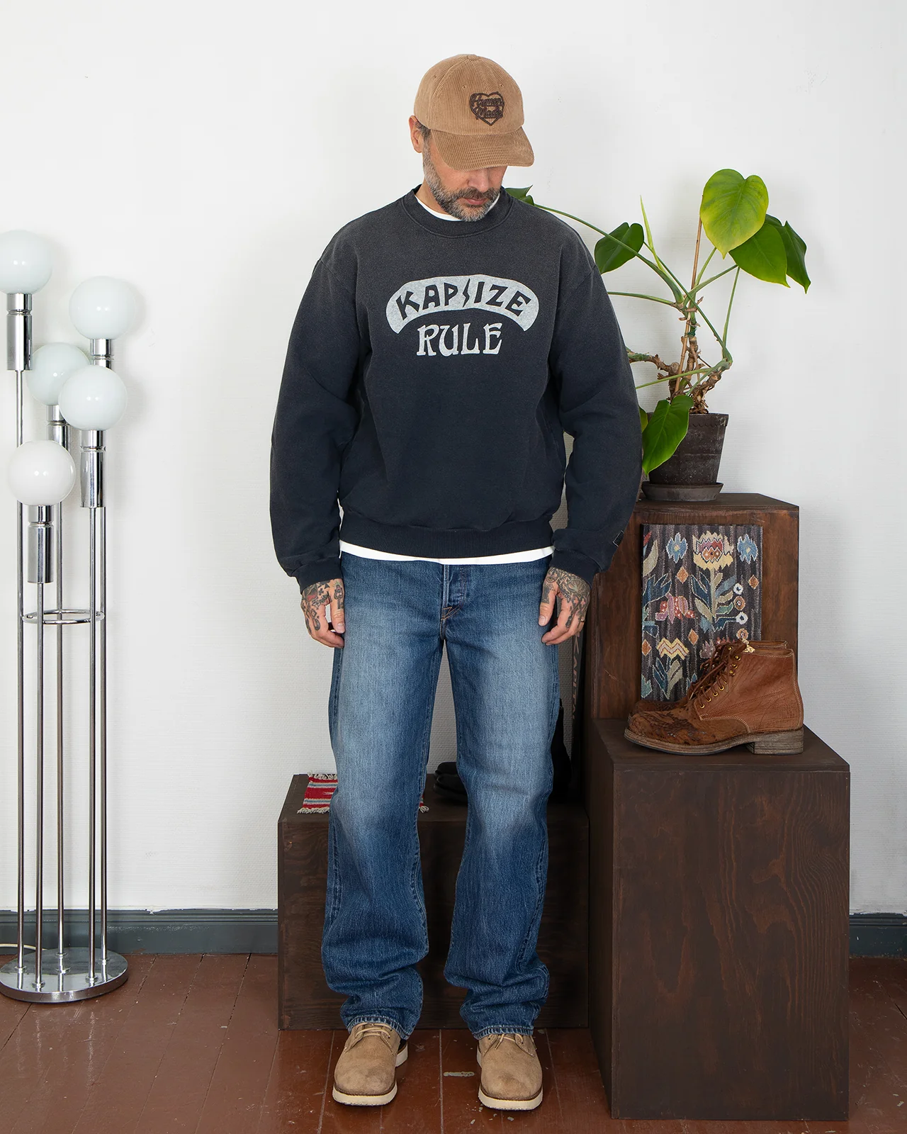 Kapital Knit Crew Sweater (KAPSIZE RULEpt), Black - Image 2