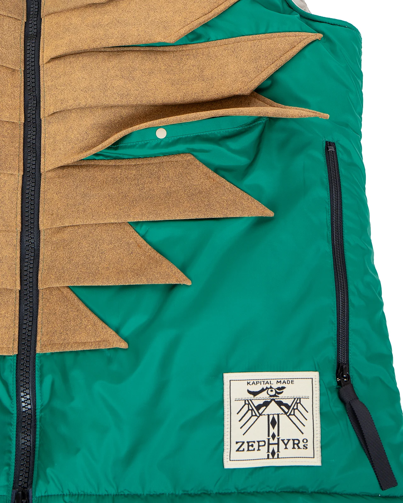 Kapital Nylon Zepher Fishing Vest, Green - Image 6