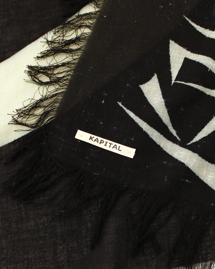 Kapital Rayon Fringed Square Stole (Giant Peace) - Image 4