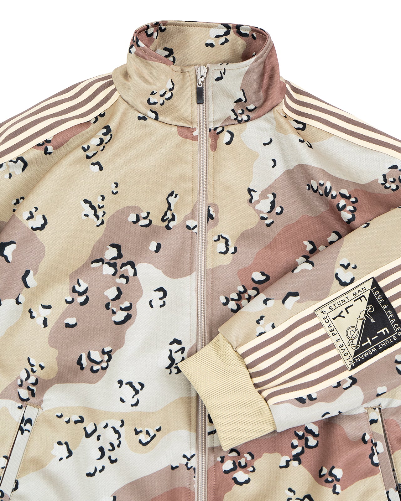 Kapital Smooth Jersey Choco-Chip Camo Track Jacket, Beige - Image 3
