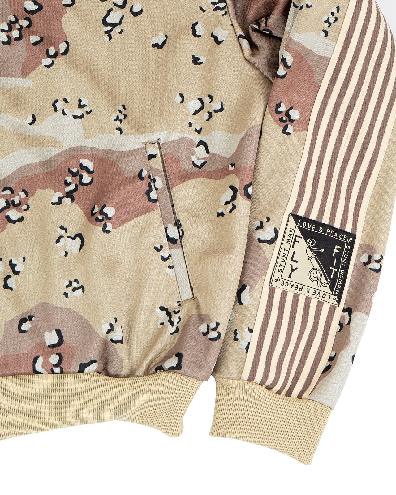 Kapital Smooth Jersey Choco-Chip Camo Track Jacket, Beige - Image 4