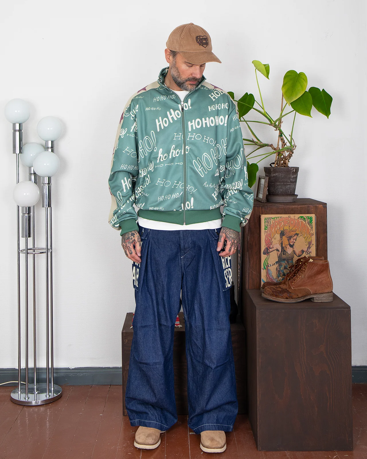 Kapital Smooth Jersey HO-HO-HO Track Jacket, Green - Image 2
