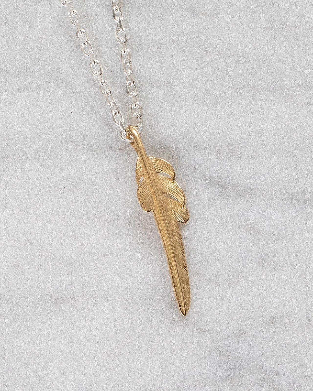 Larry Smith 18K Gold Kazekiri Feather, Small (Left) - Image 2