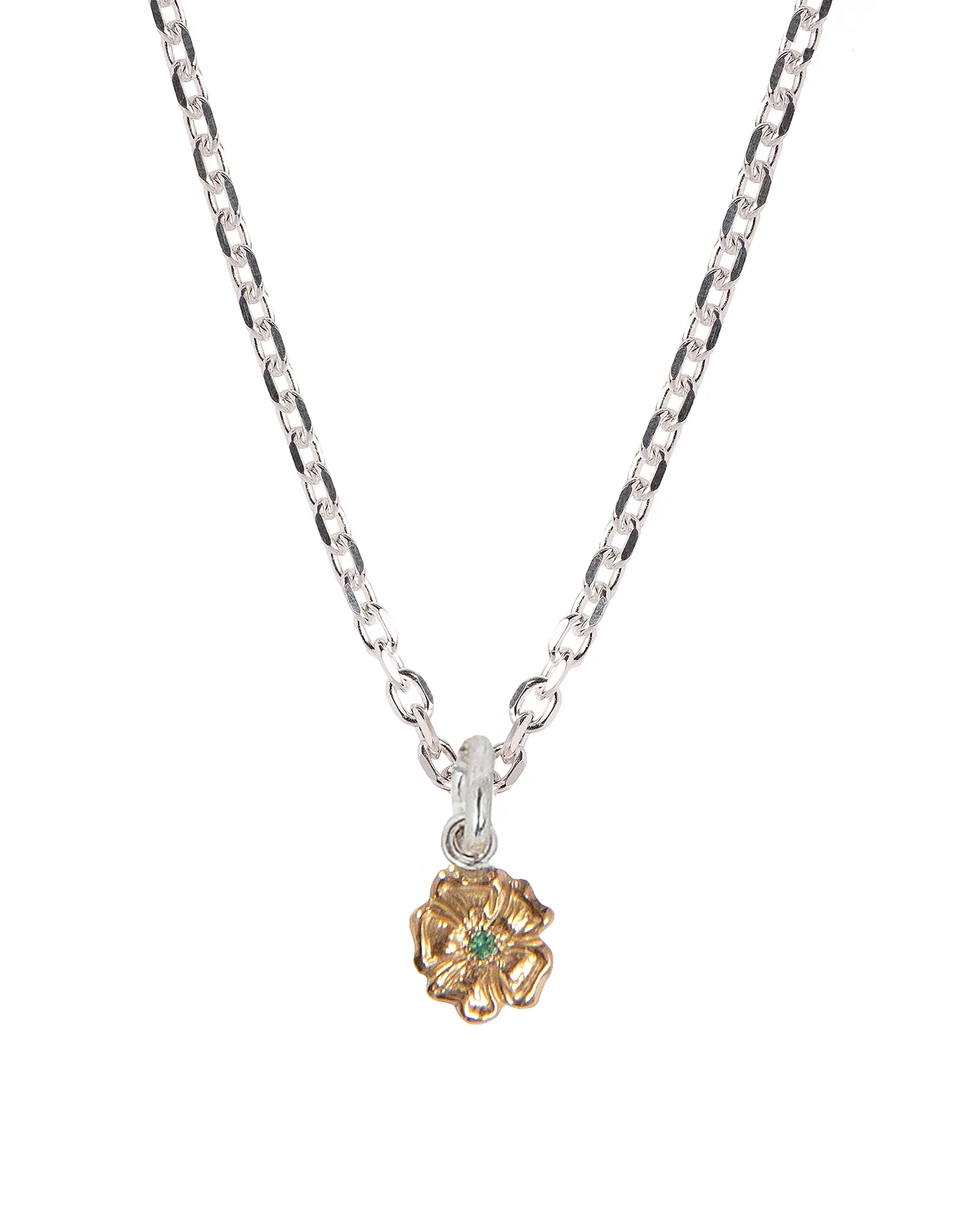 Larry Smith 18K Rose Gold Rose Pendant, Small, Emerald