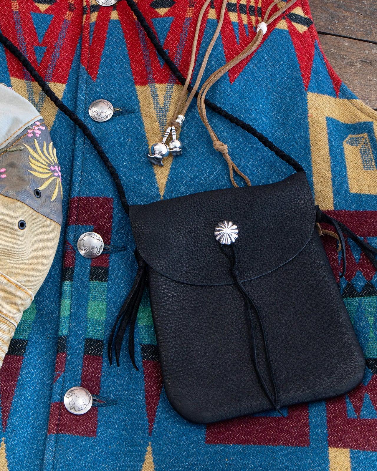 Larry Smith Deerskin Medicine Shoulder Pouch - Image 3