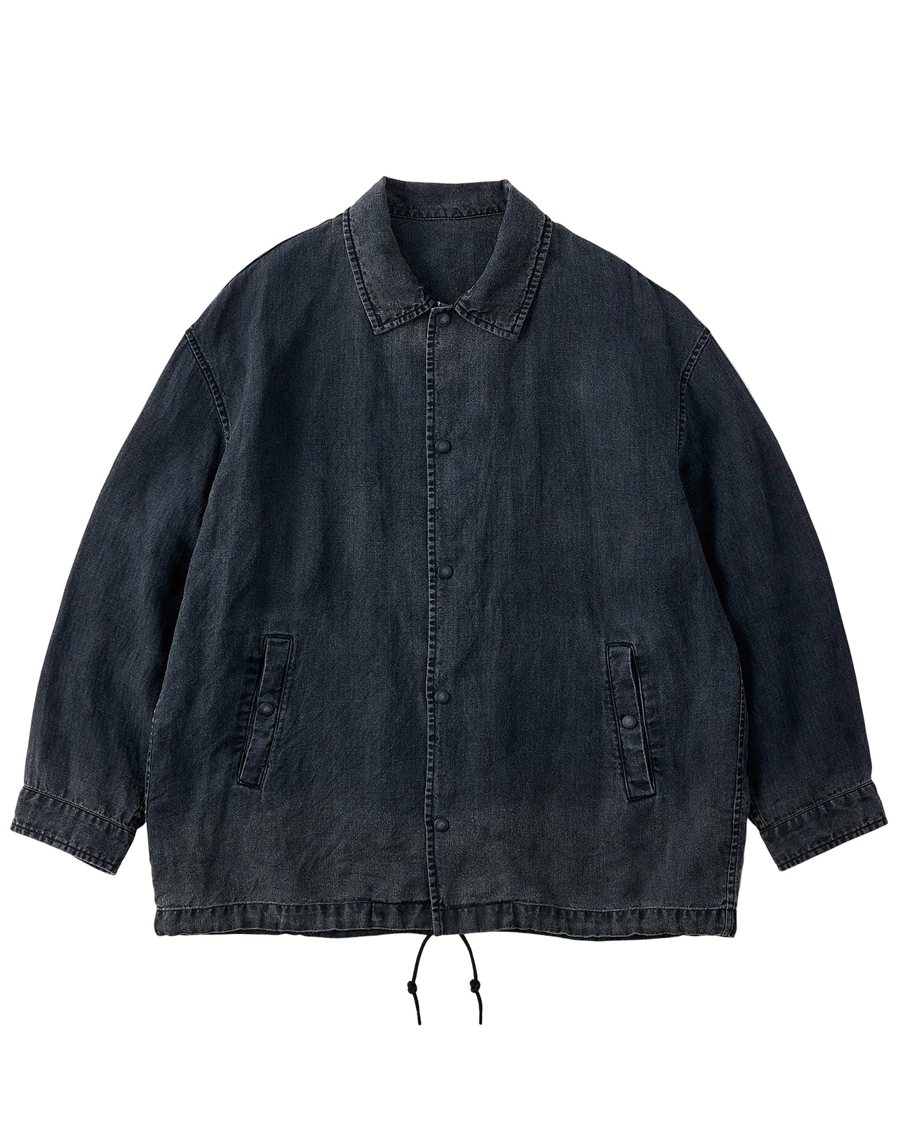 Porter Classic Linen Coach Jacket, Black