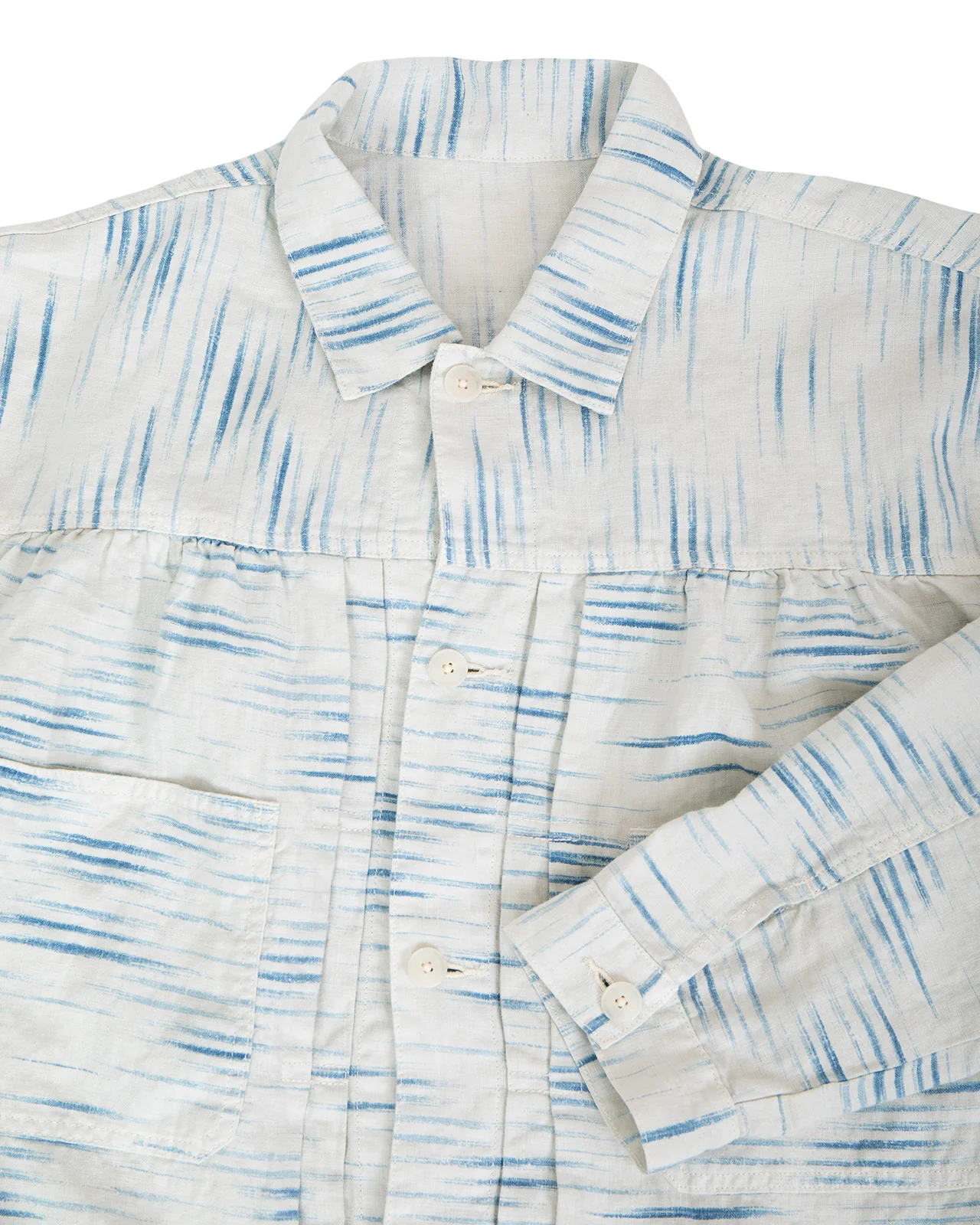 Porter Classic Old France Indigo Print Short Jacket - Image 3