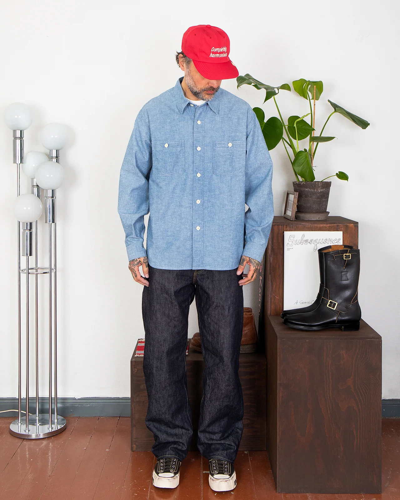 Visvim Briggs Chambray L/S DMGD LT.Indigo - Image 2