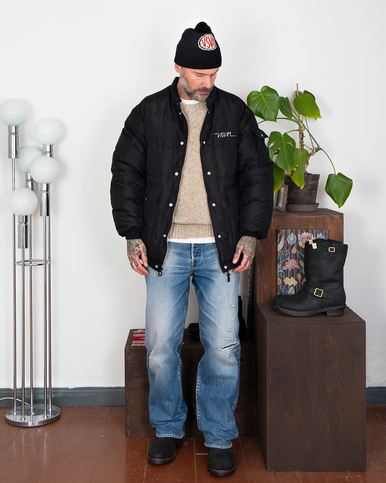 Visvim Elias Down Jacket, Black - Image 2