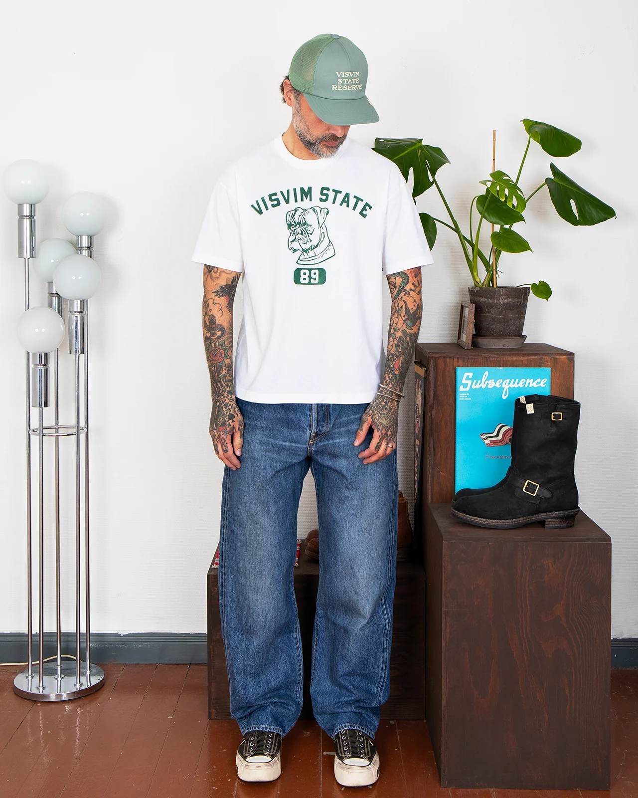 Visvim Jumbo Tee S/S 89 DMGD, White - Image 2