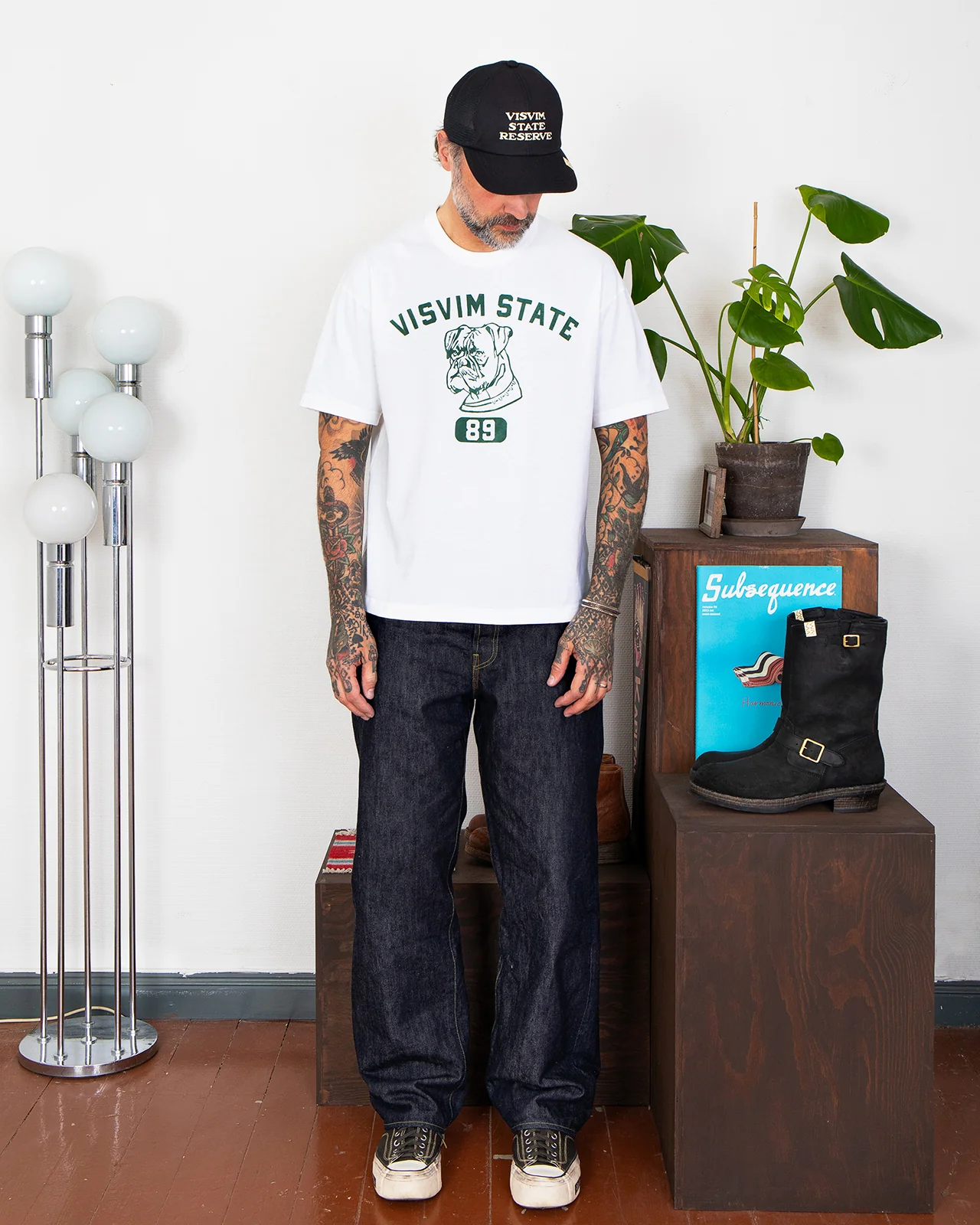 Visvim Jumbo Tee S/S 89 DMGD, White - Image 3